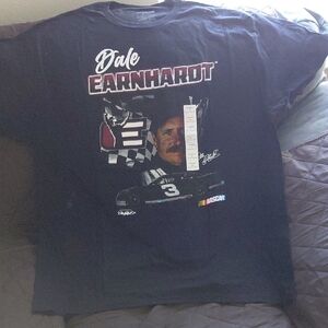Nascar Dale Earnhardt Black Graphic Tee with Maroon Accents